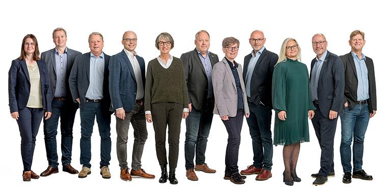 Gruppebillede af den samlede ledelse i Ringkøbing Skjern Kommune incl. Direktionen